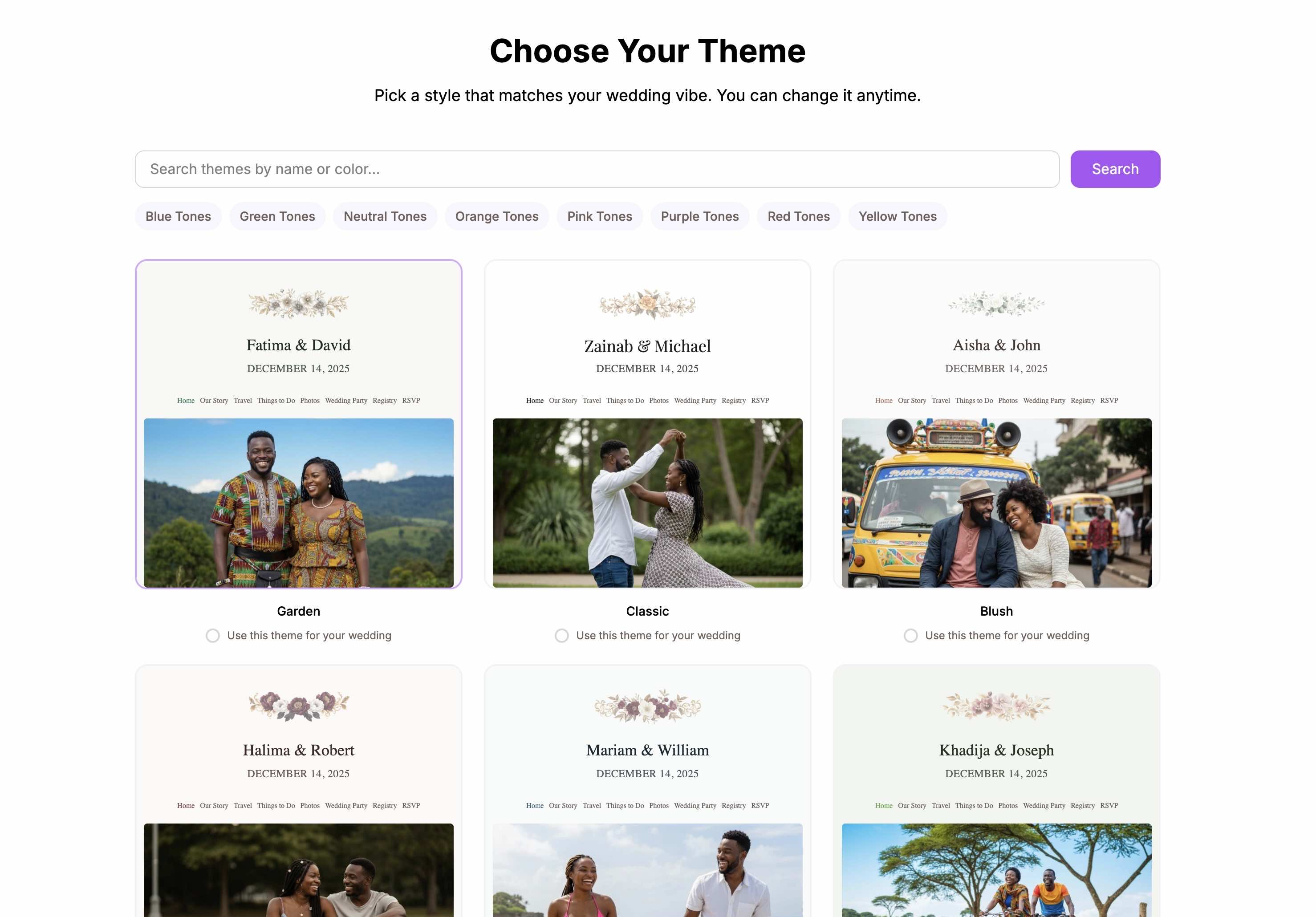 Choose your wedding theme