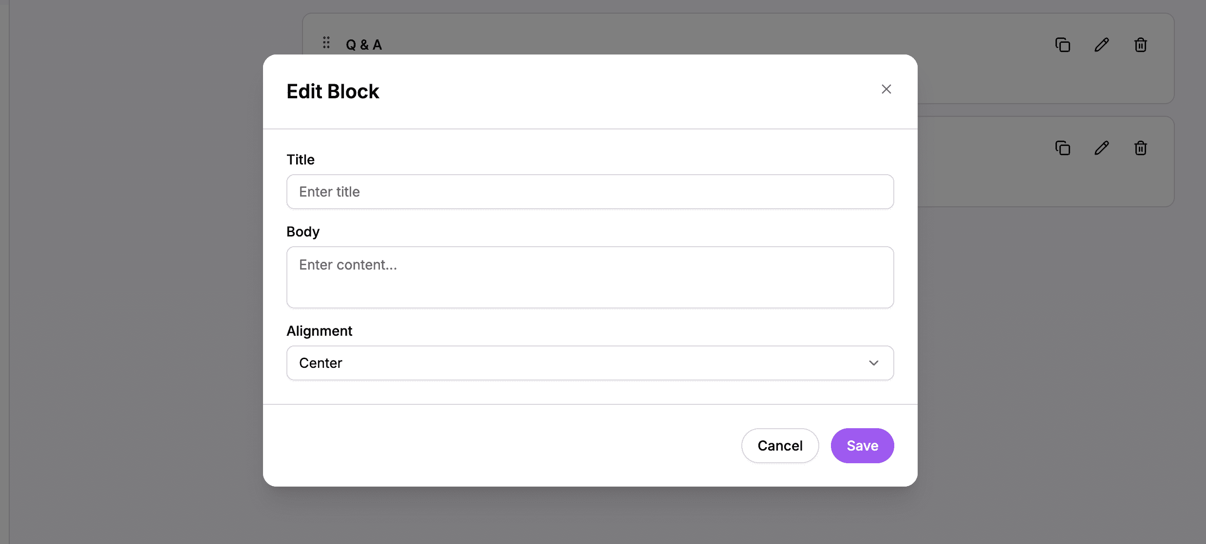Title block used as a section header