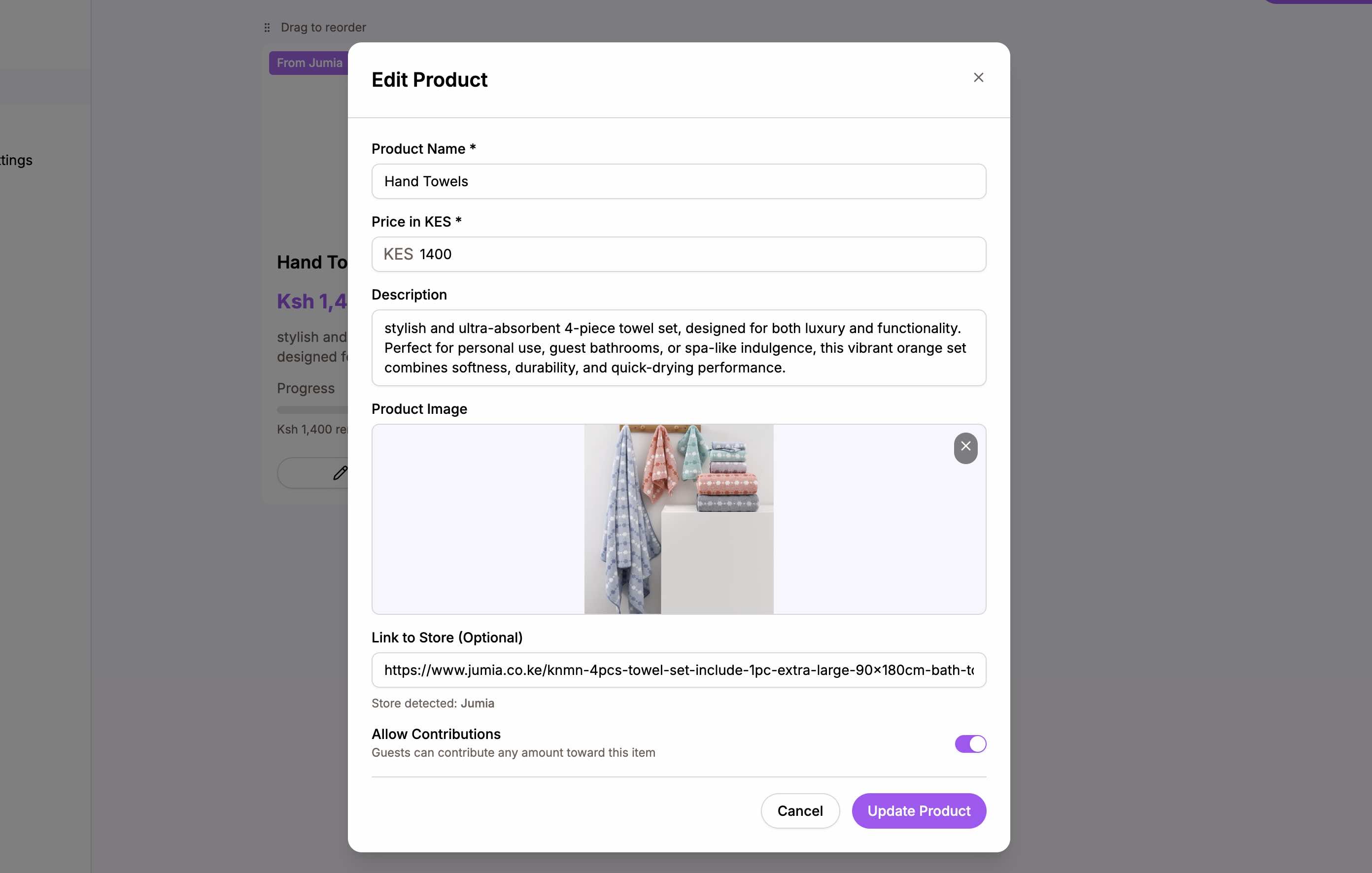 Adding a description to a link block